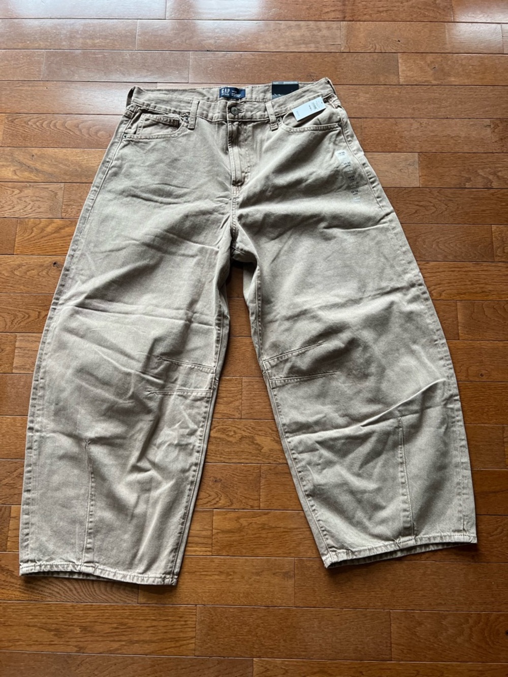 ❤️GAP HIGH RISE HORSESHOE BARREL JEAN-MUSHROOM-14/32 LONG-NWT❤️ - Picture 2 of 15